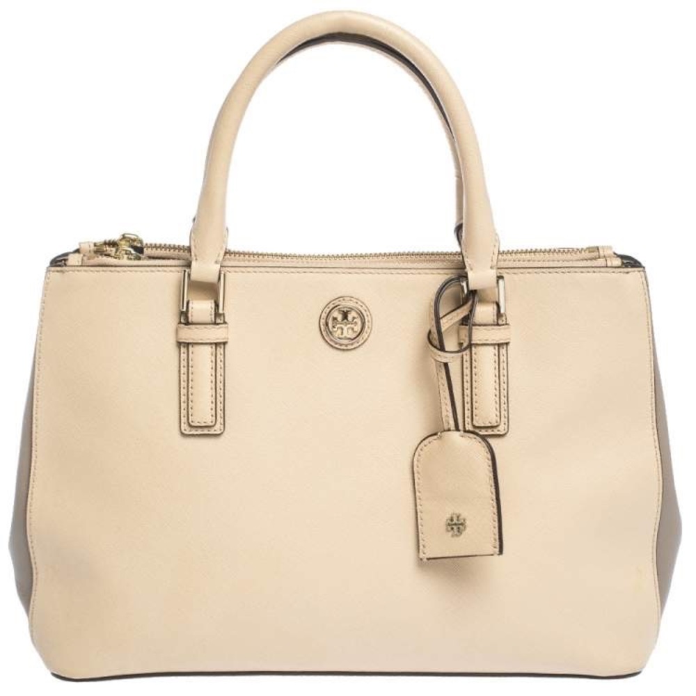 Tory Burch Robinson Double Zip Tote - Beige